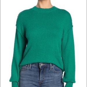 NWT Abound Green Crew Neck Drop Shoulder Sweater